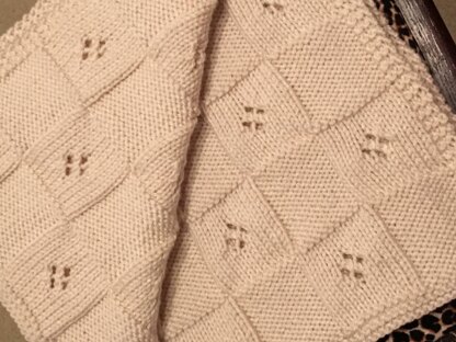 Knitting Pattern, Square Lace Blanket, PDF