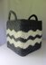 Square Wide Striped Basket