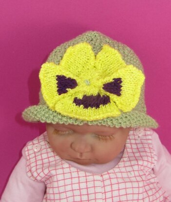 Baby Pansy Flower Summer hat