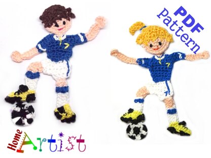 Crochet applique Soccer Player