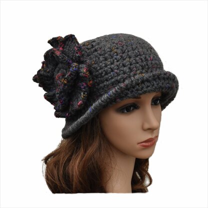 Cloche hat with big flower