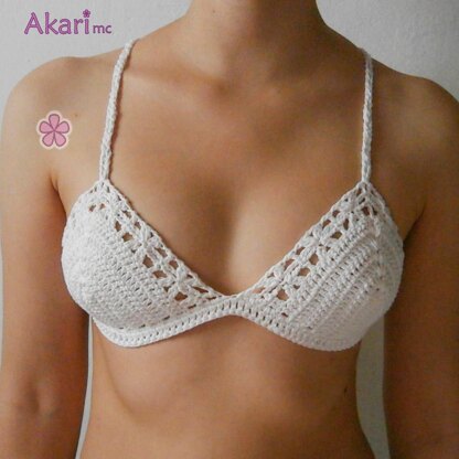 Scalloped Bandeau Bikini Top Crochet Pattern. Bikini Bra PDF