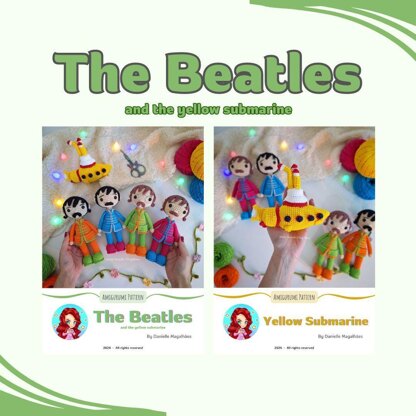 The Beatles and the yellow submarine amigurumi pattern