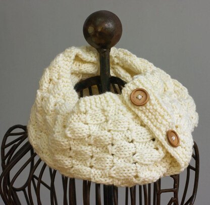 Knit Buttoned Cowl Scarf