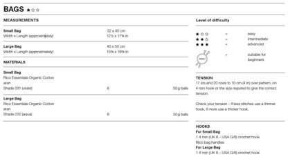 Bags in Rico Essentials Organic Cotton Aran  - 12272 - Downloadable PDF