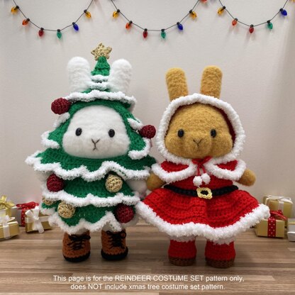 Dress-up Bunny Amigurumi Reindeer Dress set pattern