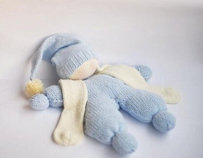 Waldorf knitted Rabbit doll for small babies