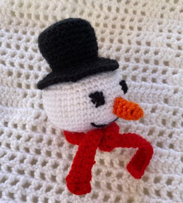 Crochet Christmas snowman ornament