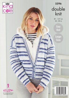 Cardigans & Snood in King Cole Stripe DK - 5596 - Downloadable PDF