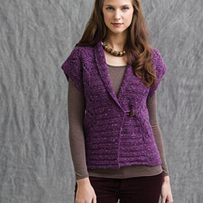 Sierras Vest - Waistcoat Knitting Pattern for Women in Tahki Yarns Donegal Tweed