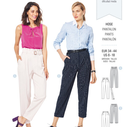 Burda Style Misses' Highwaisted Pants B6332 - Paper Pattern, Size 8-18