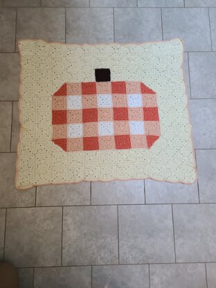 Gingham Pumpkin Blanket