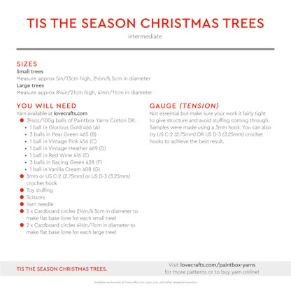 Paintbox Yarns Tis the Season Christmas Trees PDF (Free)