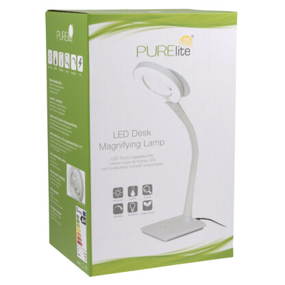 Purelite Magnifying Desk LED Lamp - White