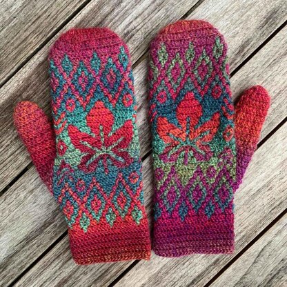 Star Leaf Mosaic Mittens