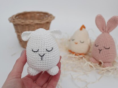 Crochet Easter eggs pattern Amigurumi bunny, Easter chicken, Crochet sheep