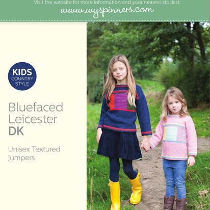 Kids Textured Jumpers in West Yorkshire Spinners Bluefaced Leicester Solids DK