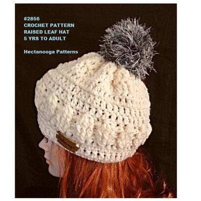 #2856 - Raised Leaf Crochet Hat