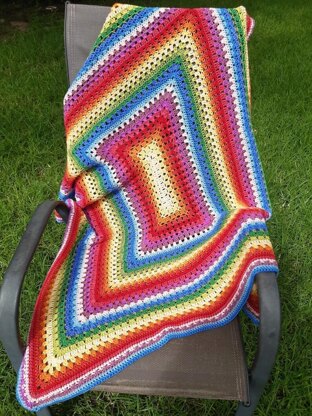 Rainbow Squared  Baby Blanket - Crochet pattern