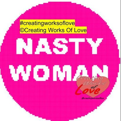 Nasty Woman Pink Circle Stitch Graphgan