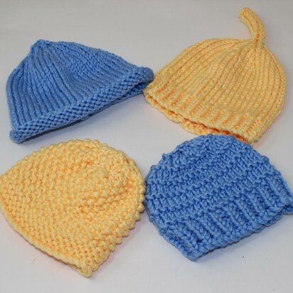 4 Easy Design Chunky Baby Hat Patterns