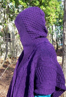 Plum Perfect Cabled Cape