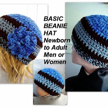 586 Unisex Basic Beanie Hat, baby to adult, boy hat