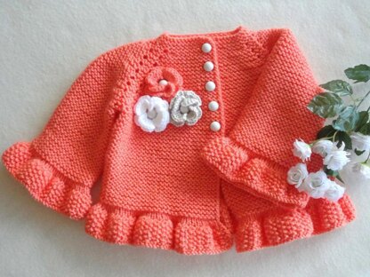 Knit Pattern Baby Girl Jacket Amelia