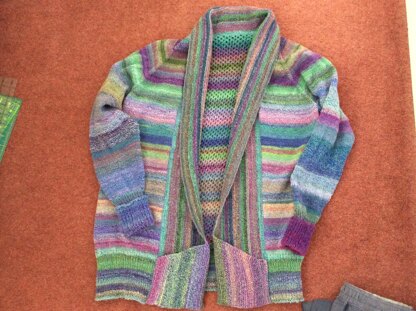 Cosy cardigan using my handspun yarn