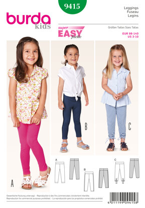 Burda Girls Trousers Sewing Pattern