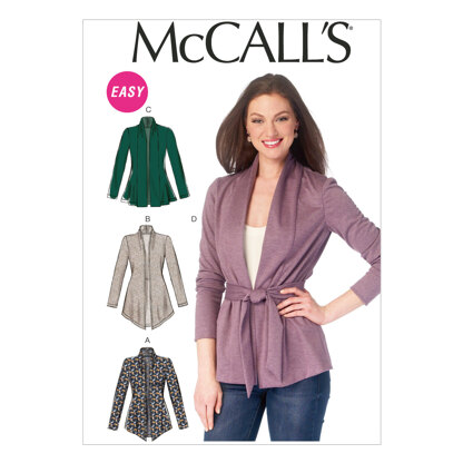 McCall's Misses' Jackets and Belt M6996 - Sewing Pattern