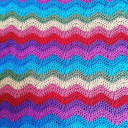 Rainbow wavy baby blanket