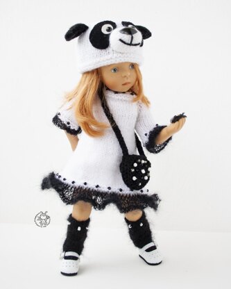 Panda outfit for 13" doll