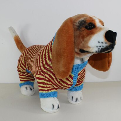 Dog Stripe Onesie - knitting pattern