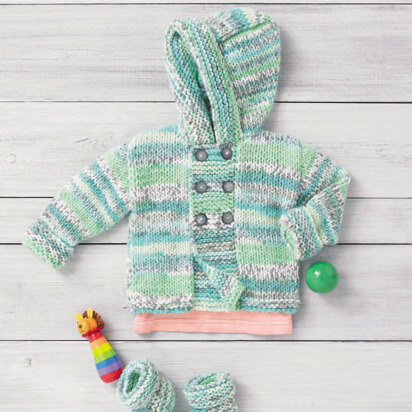 Jacket & Bootees in Sirdar Snuggly Baby Crofter Chunky - 4917 - Downloadable PDF