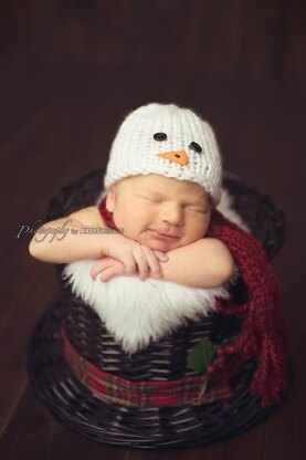 Christmas Baby  Snowman, Newborn Snowman Hat and Scarf