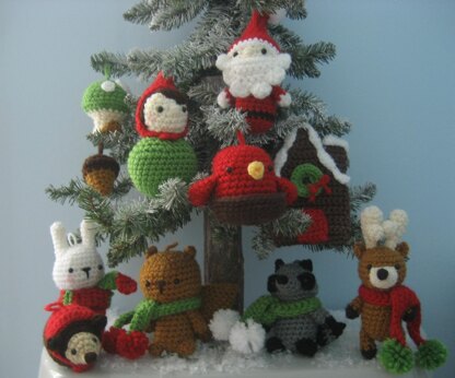 Woodland Christmas Ornament Crochet Pattern Set