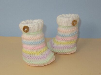 Easy Baby Candy Stripe Booties