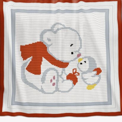 CROCHET Baby Blanket pattern - Bear and Penguin