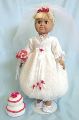 Collectible 18 Beautiful Blonde Hair Bride Porcelain Doll White Wedding  Dress