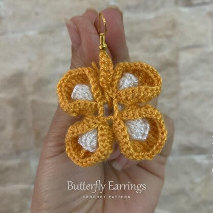 Butterfly crochet earrings for valentine's day | pdf crochet pattern