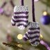 Christmas Glamour Striped Mini Mittens Decoration