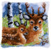 Vervaco Deer in the Snow Cushion Latch Hook Kit - 40cm x 40cm
