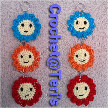 Two Faced Flower Keychains