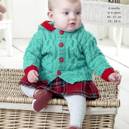 Jacket, Sweater & Gilet in King Cole Big Value Baby DK - 5139 - Downloadable PDF