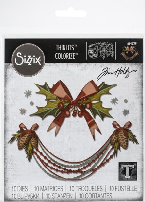 Sizzix Thinlits Dies By Tim Holtz 10/Pkg - Deck The Halls, Colorize