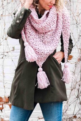 Easy Puff & Lace Crochet Triangle Scarf (or Shawl!) - free pattern