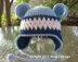 Crochet Hat with Bear Ears/blue