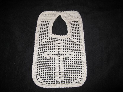 Filet Crochet Bib - Cross