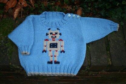 Robot Robert Baby Sweater
